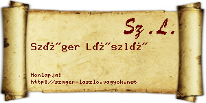 Száger László névjegykártya