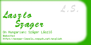laszlo szager business card