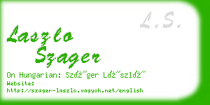 laszlo szager business card